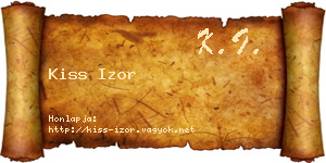 Kiss Izor névjegykártya